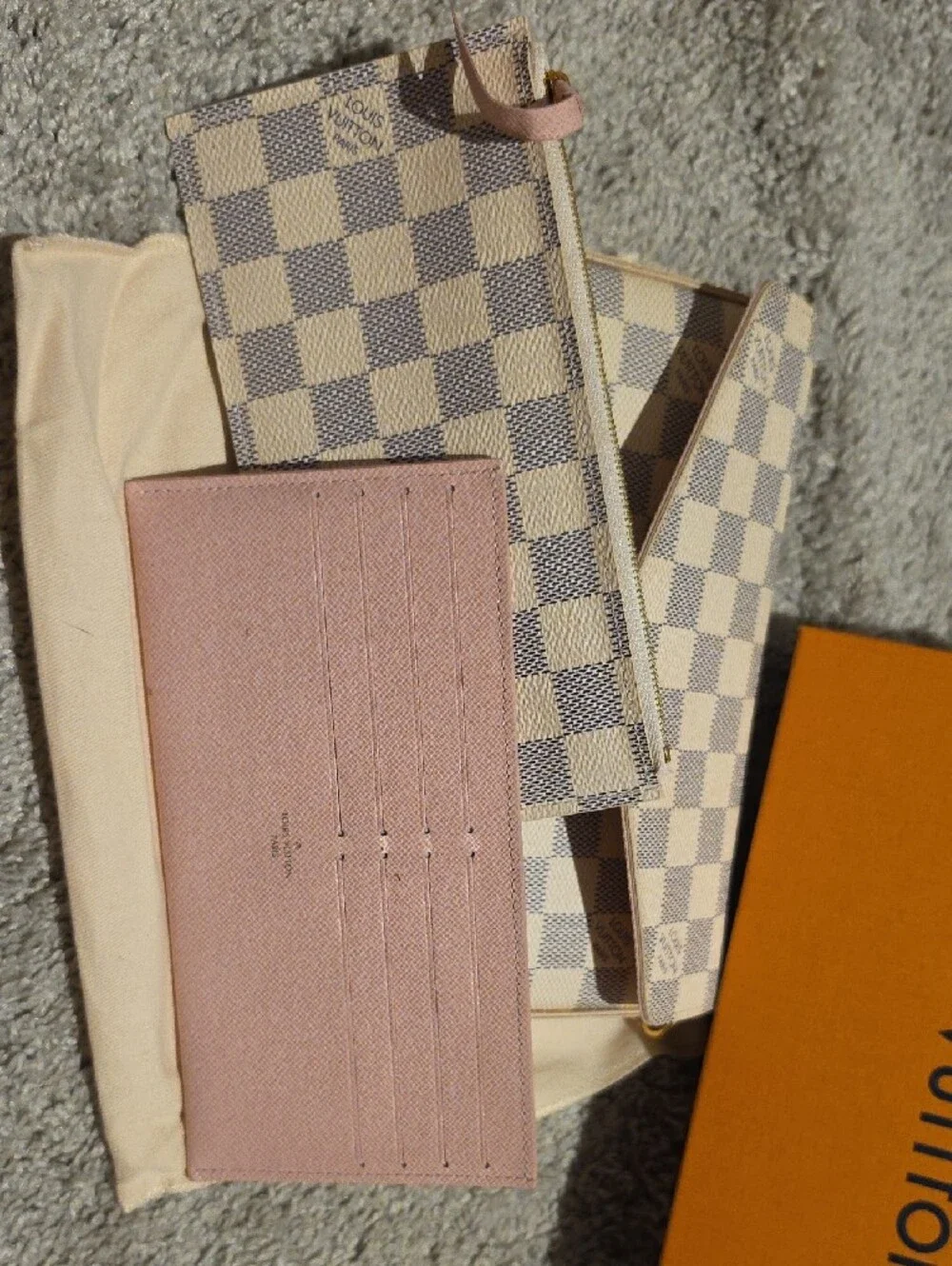 Louis Vuitton Damier Azur Envelope Clutch- Cream & Light Blue